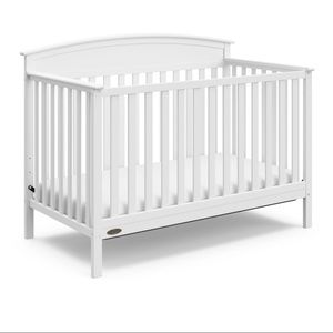 A White Benton Convertible Crib by Graco